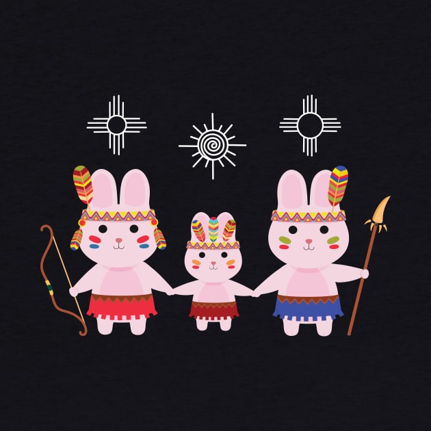 Tribal Bunny Family navy by Anicue
